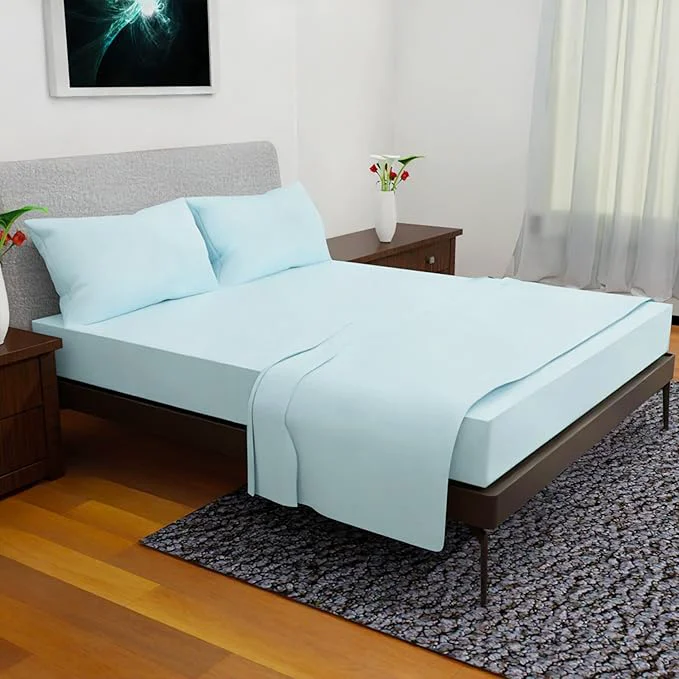 Functional California King Sheet Sets – 4Pcs Cal King Bedding Set Deep Pocket Double Brushed Microfiber Fade Resistant Soft amp Breathable Bed Sheets for Comfort Aqua High-End