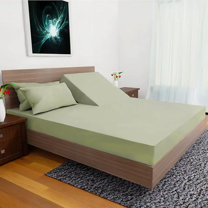 Recyclable Top Split California King – 4 Pcs Set – Cal King Split Top Deep Pocket Sheet Set – Split Top California King Sheets Sets for Adjustable Bed – Double Brushed Microfiber Sage Reusable