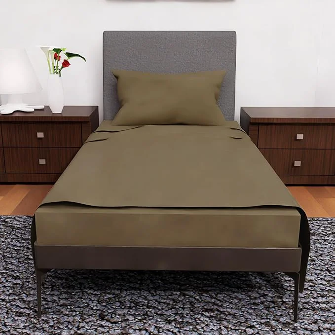 Green Twin XL Sheets Set – 3 Piece Bedding – Wrinkle Fade Resistant Double Brushed Microfiber – Deep Pockets Easy Fit – 1800 Series Ultrasoft Cooling Sheets Taupe Selected