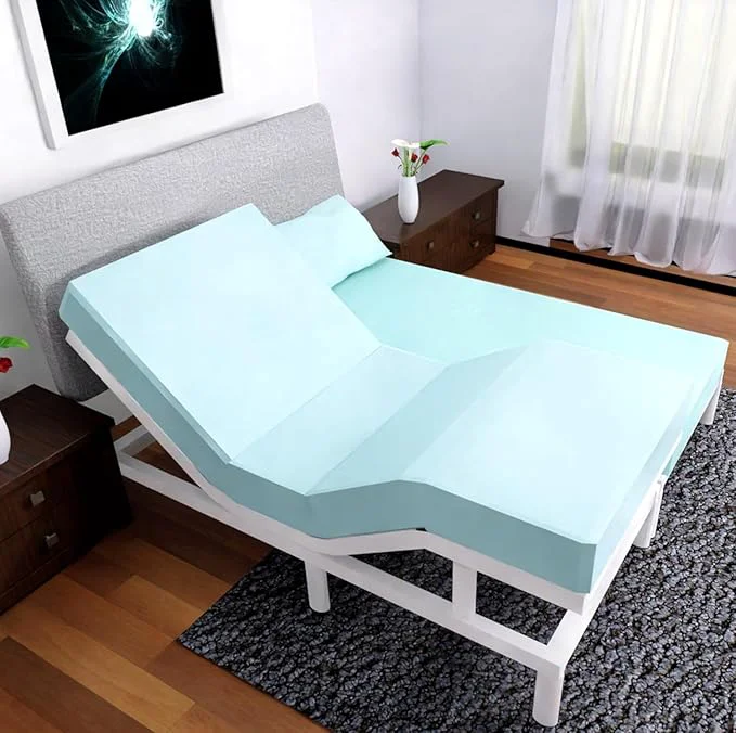 Luxury Split California King Sheets Sets – 5 Pcs Set – Split California King Sheets for Adjustable Bed Cal King Split Sheets Sets for Adjustable Bed California King Split Sheets Aqua Smooth