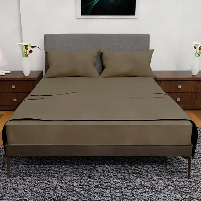Professional Royal Bliss King Size Sheets Set – 4 Piece Bedding – Wrinkle Double Brushed Cooling Deep Pocket Taupe Exclusive