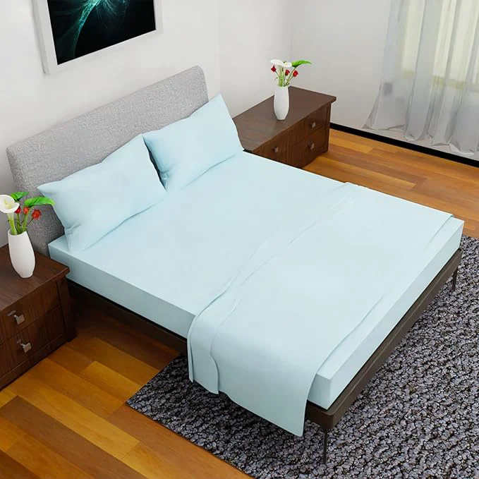 High-Performance Queen Sheet Set – 4 Piece Bedding – Wrinkle Queen Bed Set Queen Sheet Sets 1800 Series Cooling Sheets Queen Aqua First-Class
