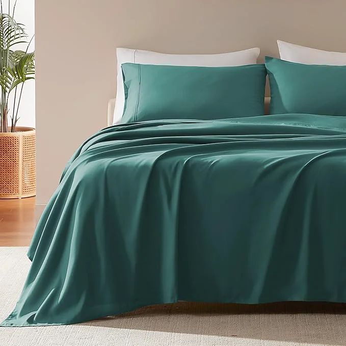 Optimized SLEEP ZONE Nanotex Super Soft Cooling Twin Bed Sheets Set for Kids 3 Piece – Easy Care Fitted Flat Sheet amp Pillowcase Sets – Wrinkle Fade Resistant Deep Pocket 16 quot Teal Twin Elite