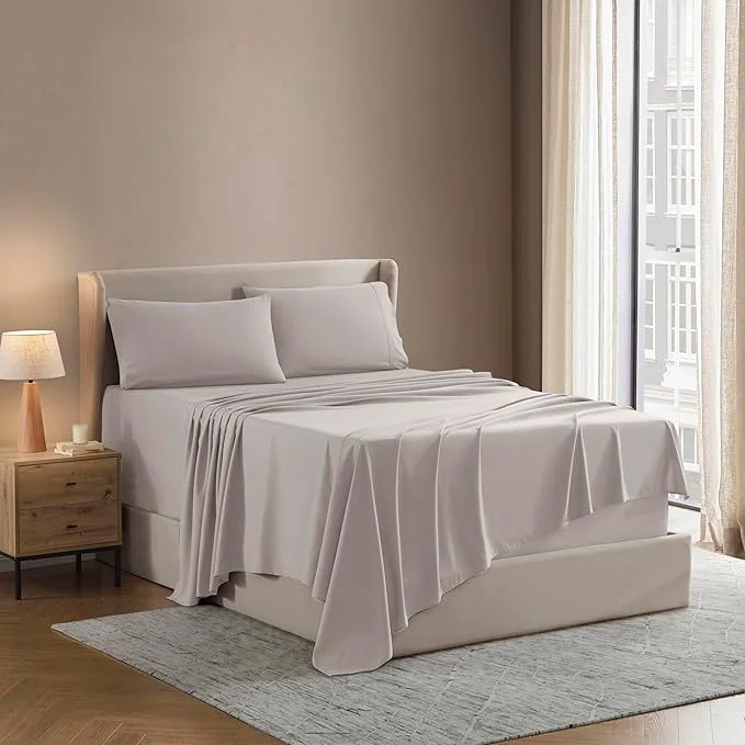 Organic Nestl Full XL Sheet Set - Luxury 1800 Ultra-Soft Microfiber Full Extra Long Bed Sheets - Double Brushed - Deep Pockets - Easy Fit - 4 Piece Set - Bedding Sheets amp Pillowcases Full XL Linen Excellent