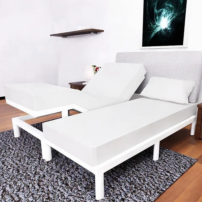 Practical Split Queen Sheets – 5 Pcs Set of Wrinkle-Resistant Sheets for Adjustable Bed White Stylish