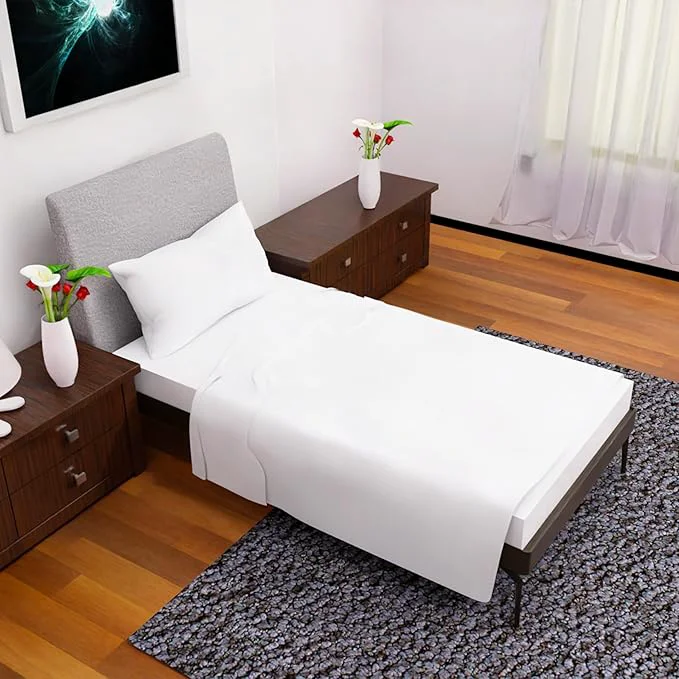 Modern Twin Sheets Set -3 Pcs Set- 16 inch Deep Pockets – Cooling Twin Bed Sheets – Soft Twin Size Sheets – Comfortable Twin Sheet Set for Bedding – Durable Bed Sheets Twin Size White Healthy