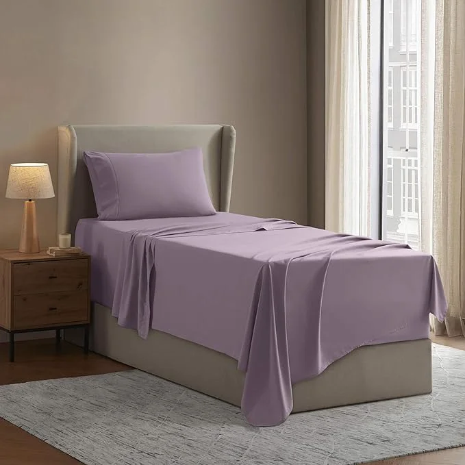 Casual Nestl Twin Sheet Set – 1800 Ultra-Soft Microfiber Twin Bed Sheets – Double Brushed – Deep Pockets – Easy Fit – Extra Soft – 3 Piece Set – Bedding Sheets amp Pillowcases Twin Dusty Purple Fashionable