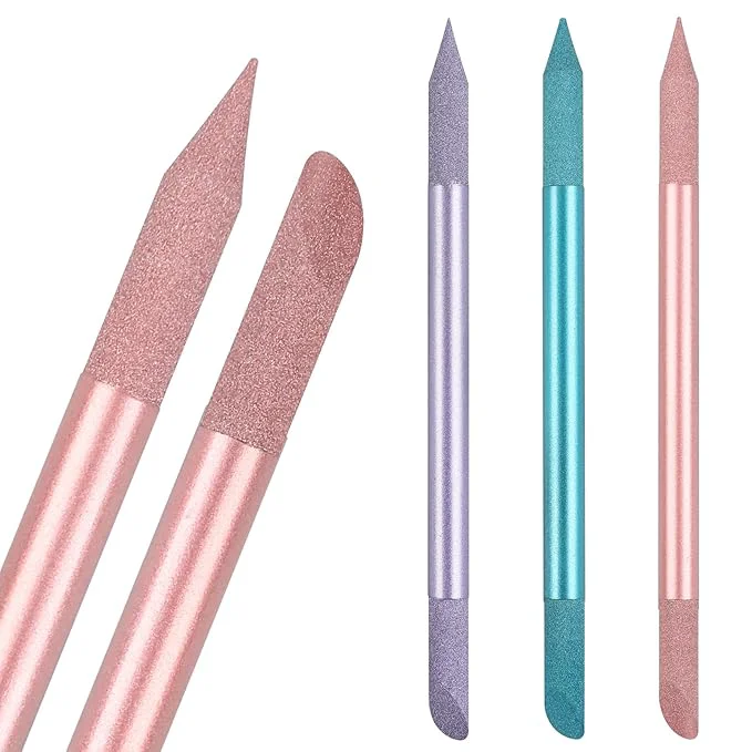 Easy-to-Use 3Pcs Glass Cuticle Pusher heemeei Dual-Ended Manicure Stick Crystal Cuticle Long-Lasting