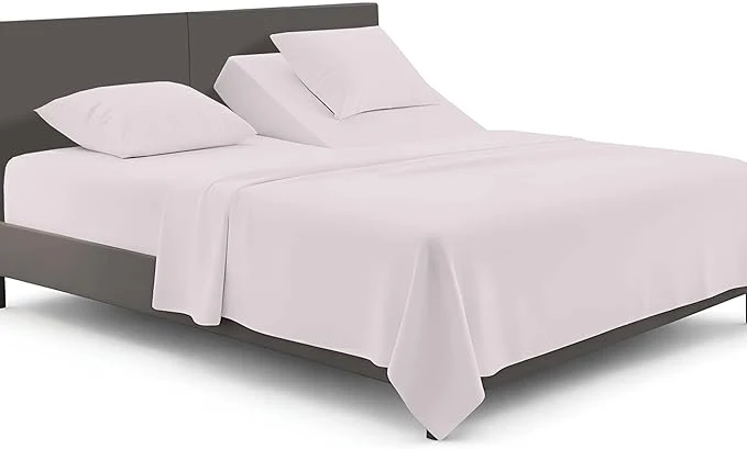 Natural SGI bedding Adjustable Split Head Flex Top Queen 32 quot Microfiber Sheet Set Ultra Soft Cooling amp Deep Pocket 15 Fitted 4-Piece Breathable amp Durable Bedding Set for Split Queen Beds -Light Gray Optimized