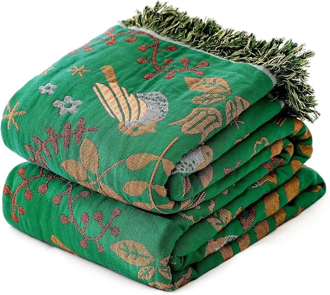Solid MSGKV Boho Throw Blanket Cotton Green Blanket 90 39 39 x 98 39 39 Spring Reversible Blankets with Tassels Warm Soft Blanket for Bed Sofa Living Room Advanced