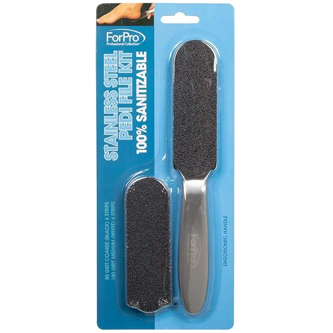 Convenient ForPro Professional Collection Stainless Steel Pedi File Kit Durable