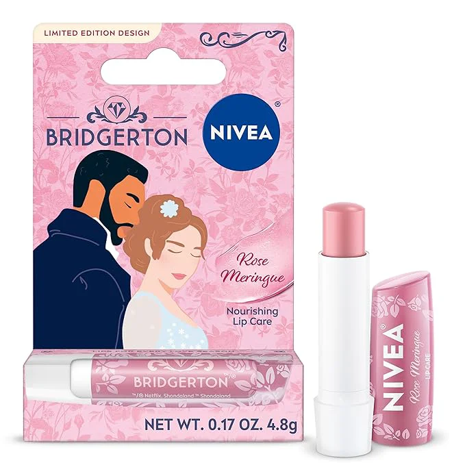 Next-Generation NIVEA Rose Meringue Lip Balm Nourishing Lip Care Bridgerton Limited Edition Minimalist