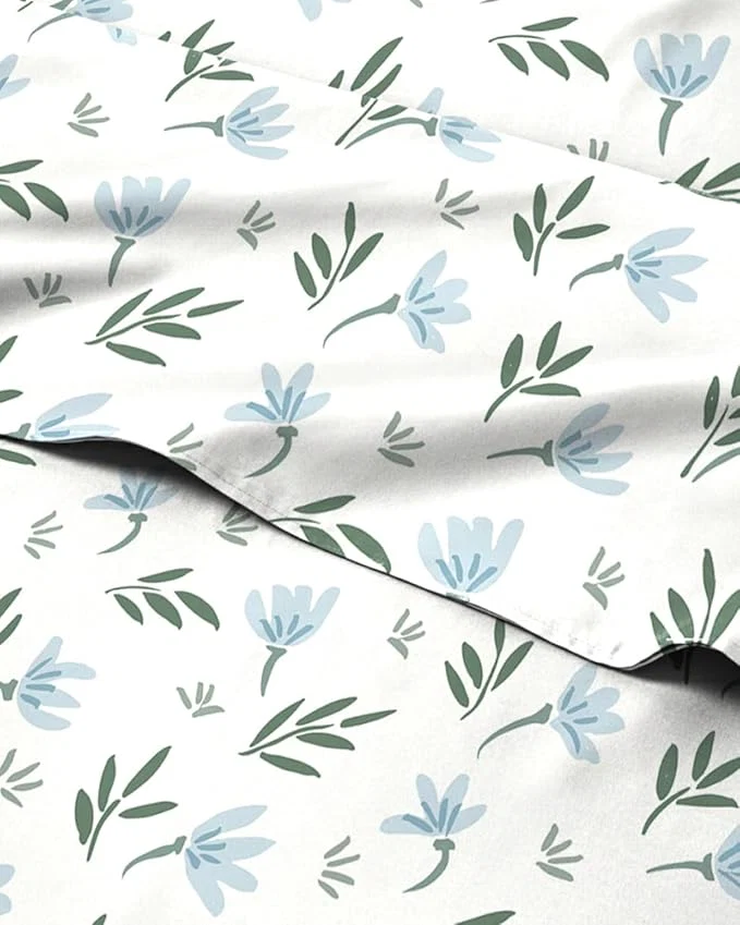 Specialty Floral Sheets – Flower Print Bed Sheet Set – 1 Flat 1 Fitted amp 2 Pillowcases w Deep Pockets – Comfy Wrinkle amp Fade – Boho Botanical Bedding – Soft Breathable and Cooling – Cal King Size Set Environmentally Friendly
