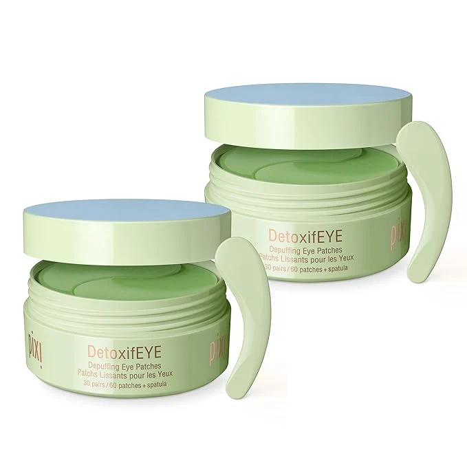 Certified Pixi DetoxifEYE 2-Pack Depuffing Hydrogel Under-Eye Patches Cucumber Breathable