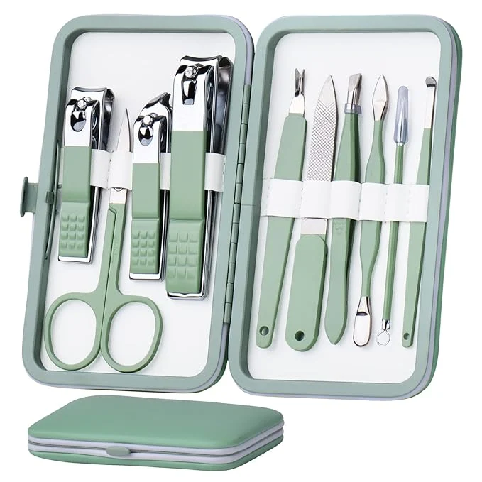 Selected HANTEKAS Manicure Set 10 in 1 Stainless Steel Nail Clippers Scissors Pedicure Specialty