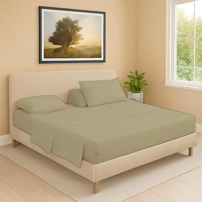 Proven Split Head Flex 1 Qty Fitted Sheet for Adjustable Bed Cal King 36 quot Split Down from The Top Egyptian Cotton 600 Thread Count 18 quot Deep Pocket Super Soft Wrinkle Beige First-Class