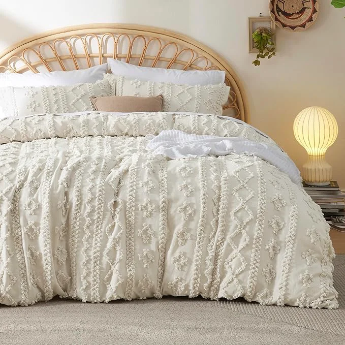 Modern Bedsure Boho Twin Duvet Cover Soft amp Comfortable Elegant Design Boho Bedding for Decoration Machine Washable Comforter Cover for All Seasons Includes 1 Duvet Cover amp 1 Pillow Sham Beige Trendy