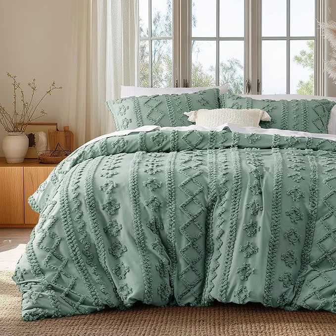 Trusted Bedsure Boho Duvet Cover Queen Size Soft amp Comfortable Elegant Design Boho Bedding for Decoration Machine Washable Comforter Cover for All Seasons Includes 1 Duvet Cover amp 2 Pillow Shams Sage Green Artisan