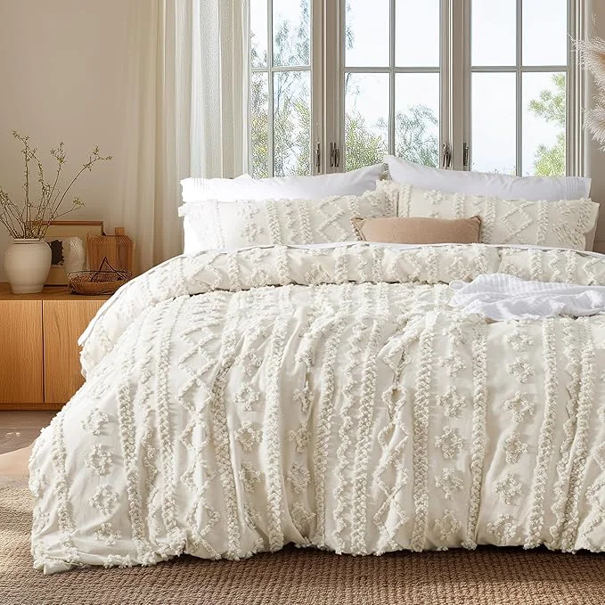 Powerful Bedsure Boho Duvet Cover Full Size Soft amp Comfortable Elegant Design Boho Bedding for Decoration Machine Washable Comforter Cover for All Seasons Includes 1 Duvet Cover amp 2 Pillow Shams Beige Green