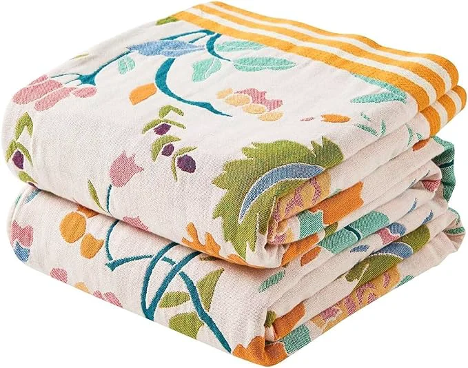 Crafted Boho Throw Blanket for Bed Cotton Soft Rustic Quilt Fall Blanket 80 quot 90 quot Floral Printed Farmhouse Decor Bed Blankets All Season Rustic Reversible Bohemian Throw Quilt World-Class