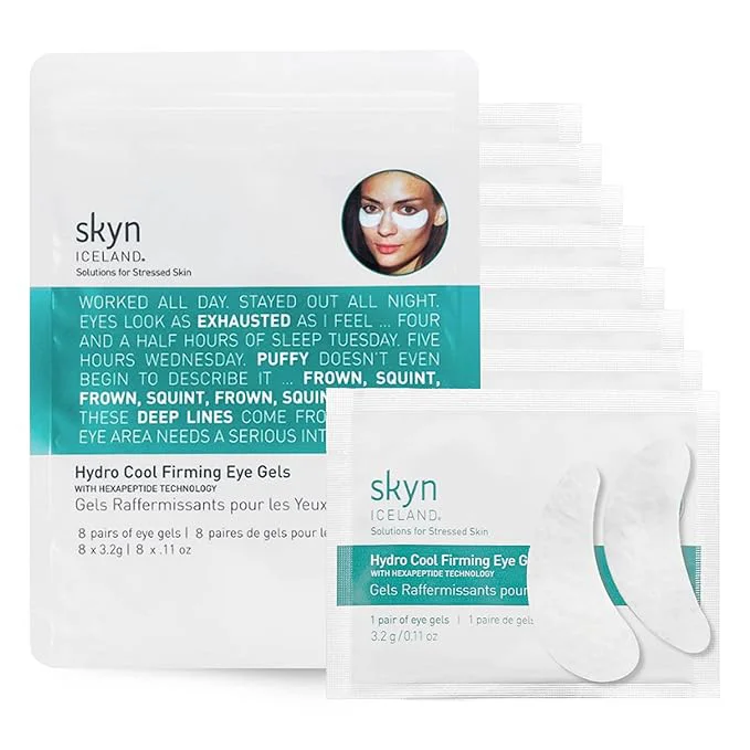 Unique Skyn ICELAND Hydro Cool Firming Under Eye Patches Instant Cooling User-Friendly