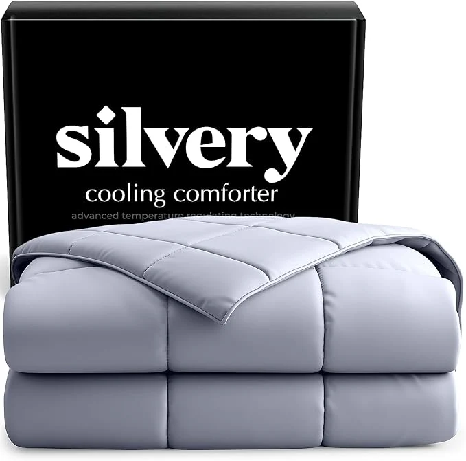 Official Silvery Silver-Infused Cooling Comforter – Award-Winning Self-Cooling Blanket for Hot Sleepers with Self-Cleaning Silvery Technology™ for Hygienic Sweat- amp Cool Sleep Powerful