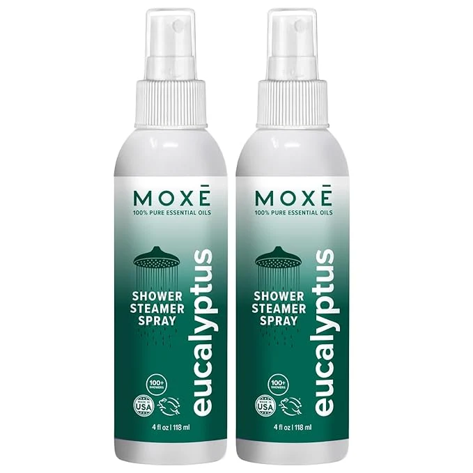 Fine Crafted MOXE Eucalyptus Oil Shower Mist Spa Steam Spray Natural Elegant