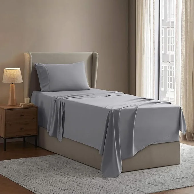 Powerful Nestl Twin Sheet Set – 1800 Ultra-Soft Microfiber Twin Bed Sheets – Double Brushed – Deep Pockets – Easy Fit – Extra Soft – 3 Piece Set – Bedding Sheets amp Pillowcases Twin Grey Elegant