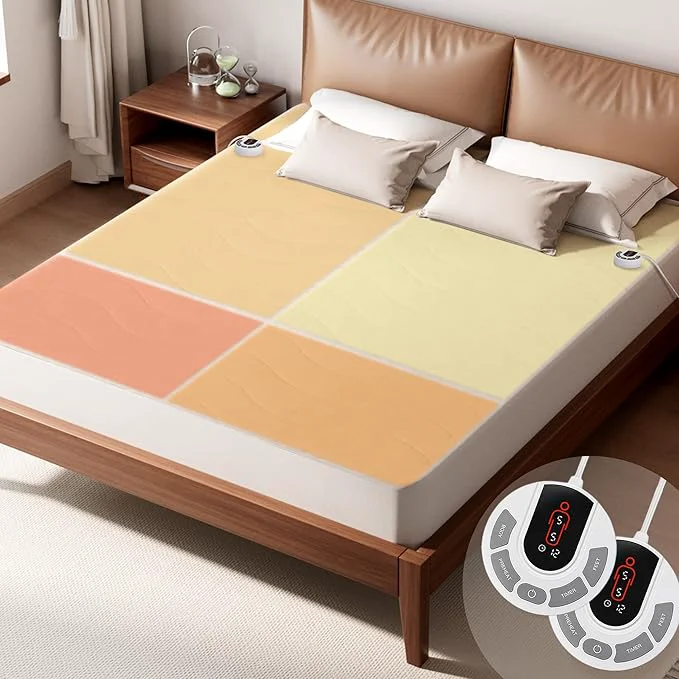 Excellent GOTCOZY Multi-Zone Heated Mattress Pad Cal King Size – Electric Mattress Pad Fit up to 15 quot with 10 Heat Setting amp 12 Hour Auto Off Independent Body amp Feet Heating Machine Washable（Bleach） Smart