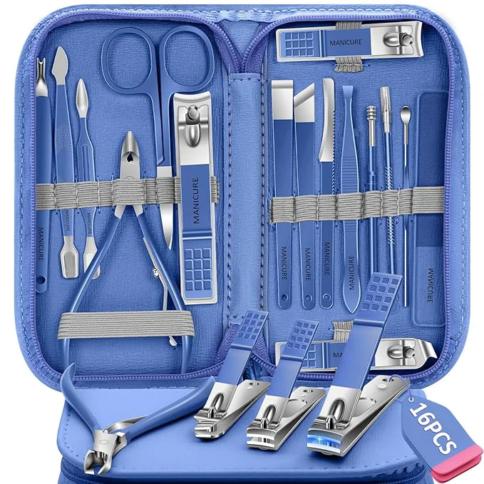 Specialty Manicure Set 16Pcs Nail Clippers Set Manicure Kit Professional Stainless Steel High-End