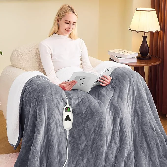 Superior greenoak Heated Blanket Electric Full 72 quot X84 quot Heating Blanket with 10 Heat Levels 1 2 4 6 8 Hours Auto-Off Fleece Soft Christmas Blanket Gifts for Grandma Seniors Mom Misty Grey Optimized