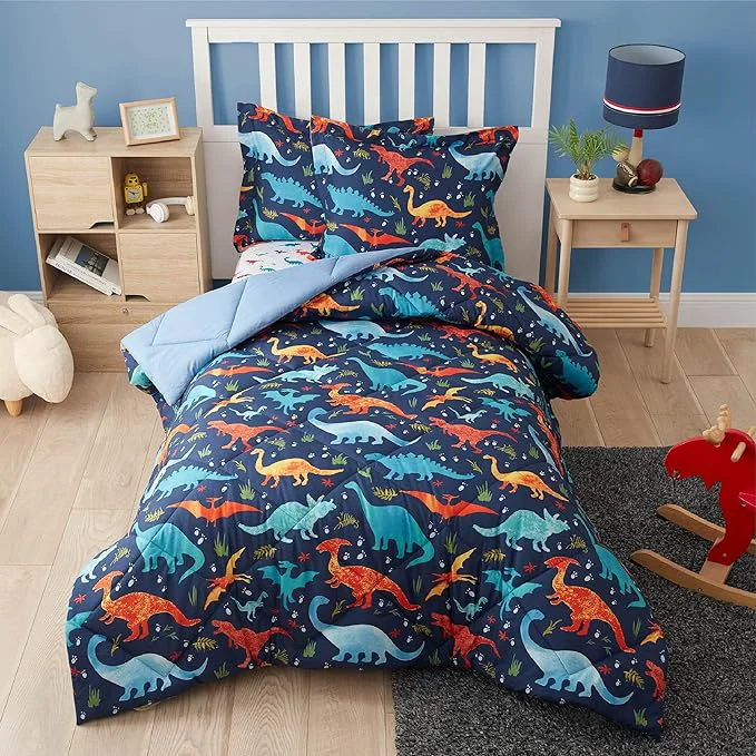 Traditional Queen Dinosaur Kids Bedding Set for Boys 3 Pieces Queen Dinosaur Kids Comforter Sets Super Soft Lightweight for All Seasons Includes 1 Comforter 88 quot x88 quot and 2 Pillowcase 20 quot x26 quot 2 quot Luxury