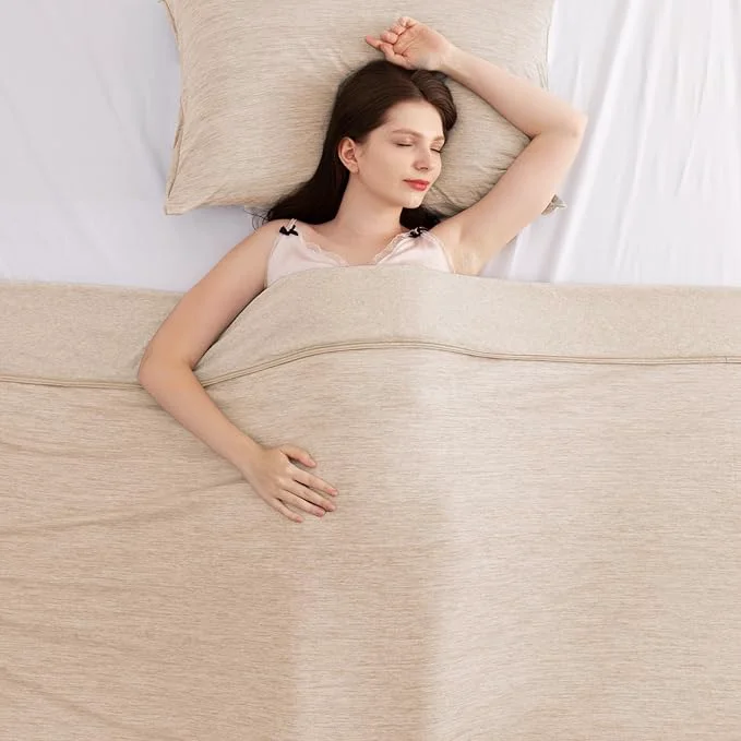 Safe Elegear Cooling Blanket Queen Size Absorbs Heat Keep Adult Children Babies Cool on Warm Nights Japanese Q-Max gt 0.4 Arc-Chill Cooling Fiber Summer Blanket for Night Sweat – Beige Adult Pure