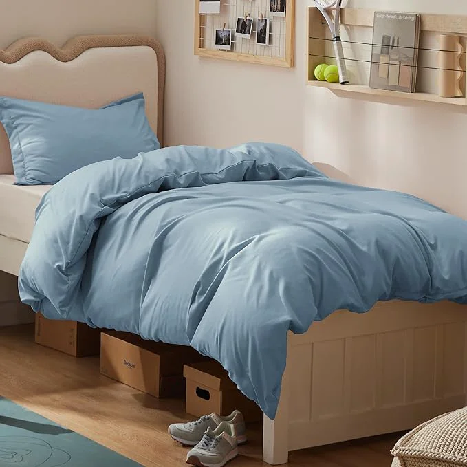 Elegant Bedsure Duvet Cover Twin Twin XL Size – Extra Soft Double Brushed Bedding Set with Zipper Closure 2 Pieces Includes 1 Duvet Cover 68 quot x90 quot amp 1 Pillow Sham Comforter Not Included Mineral Blue Green