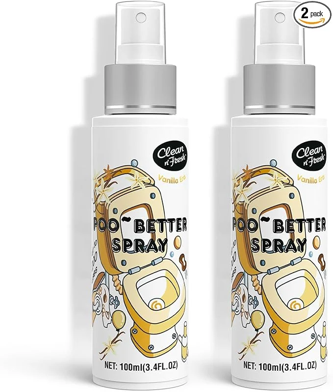 Healthy Clean-n-Fresh Toilet Spray 6.8 Fl.Oz Vanilla Scent Natural Plant Essential User-Friendly