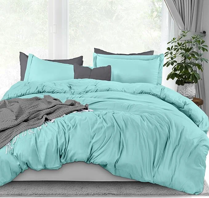 Powerful Utopia Bedding Duvet Cover King Size – 3 Piece with Zipper Closure – 1 Comforter Cover 104X90 Inches amp 2 Pillow Shams 20X36 Inches Spa Blue Comforter Not Included Consistent