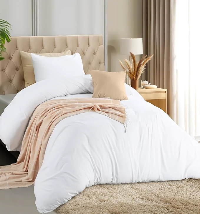 Smooth Utopia Bedding Duvet Cover Set with Pillowcases- 2 Pieces Bedding Duvet Cover with Zipper Closure – 1 Duvet Cover with 1 Pillow Sham – Soft Brushed Microfiber Twin Twin XL White Crafted