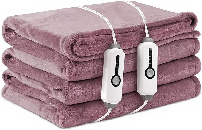 Versatile Electric Heated Blanket King Size 90 quot ×100 quot Comfortable amp Luxurious Flannel 4 Heating Levels amp 10 H Auto Shut Off Purple Superior