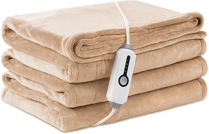 Trusted Electric Heated Blanket Full Size 72 quot ×84 quot Breathable amp Luxurious Flannel Soft Warm Gift with Over-Heat Protection 4 Heating Levels amp 10 H Auto Shut Off Machine Washable Light Brown Powerful
