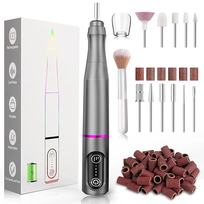 Fine TUOBEO Cordless Nail Drill Electric Rechargeable File Kit Professional Efile Solid