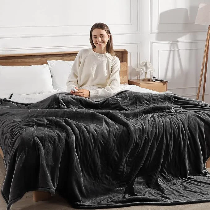 Dependable King Heated Blanket 100 39 39 X90 39 39 – Heated Blanket King Size Soft Plush Sherpa with Dual Controllers 5 Heating Level amp 10 Hour Auto Off ETL FCC Warm Gifts for Grandma Charcoal Grey Trusted