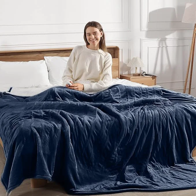 Convenient Electric Blanket Queen Size Heated Blanket 90 39 39 X84 39 39 – Fleece Heating Blankets Washable with 5 Heating Level amp 10 Hour Auto Off Dual Zone Control Heated Blankets for Winter Great Gift Ideas Detailed