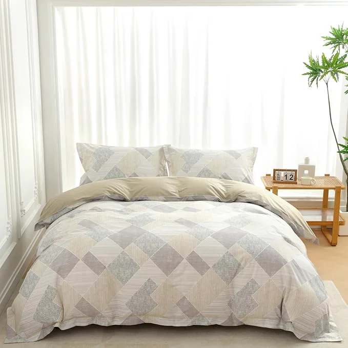 Classic OAITE Duvet Cover Set King Size Floral Pattern Ultra Soft Cotton Duvet Cover Sets 3-PC Breathable Duvet Cover with Zipper Closure amp Corner Ties 2 Pillow Shams 1 Duvet Cover Sophisticated