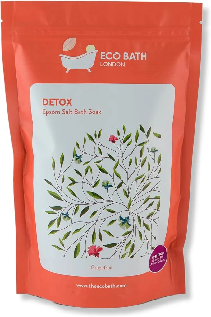 Efficient Eco Bath London Detox Epsom Salt Bath Soak – Pouch 2.2 LB Made in UK Pure