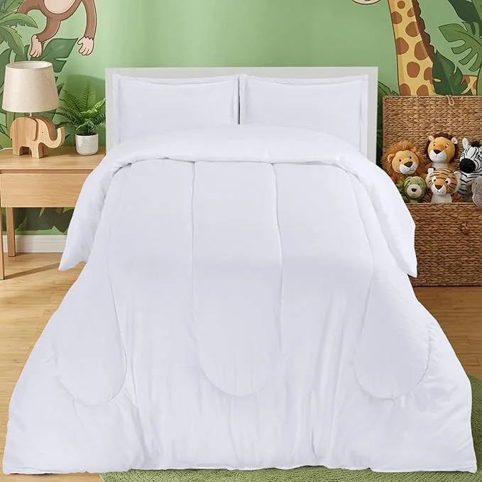 Prestigious Utopia Bedding White Kids Comforter Set with 2 Pillow Shams 3 Piece Soft Microfiber Twin Bed Comforter with Pillow Shams Printed Kids Bedding for Boys and Girls Lightweight Breathable Easy Care Responsible