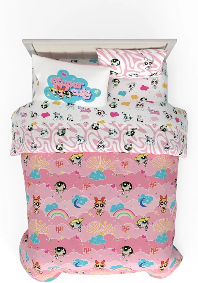 Professional Franco Collectibles Powerpuff Girls Bedding 7 Piece Super Soft Comforter and Sheet Set with Sham Full Licensed Product User-Friendly