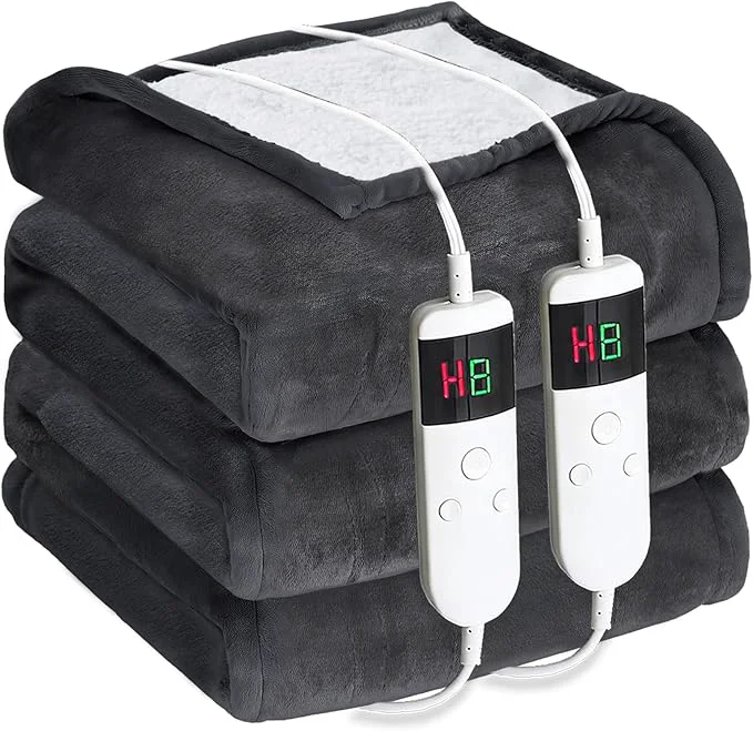 Sophisticated Electric Heated Blanket King Size 90 39 39 x100 39 39 – Dual-Control Heating Blanket Soft amp Warm Flannel 10-Level Temperature Control 8 Hours Auto Off Rapid Heating amp Overheat Protection High-Performance