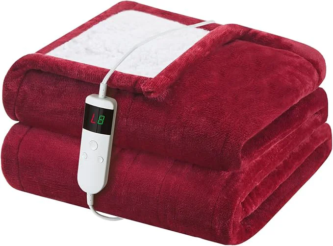 Responsible Electric Heated Blanket Twin Size 62 39 39 x84 39 39 Soft Flannel amp Sherpa Electric Blanket with 10 Heating Levels Automatically Shut Down After 8h with Overheat Protection Machine Washable Enhanced
