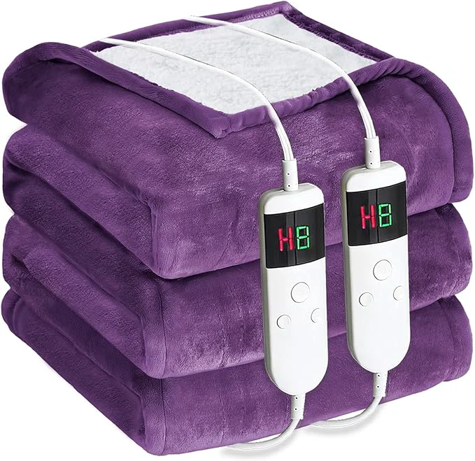 Certified Electric Heated Blanket King Size 90 39 39 x100 39 39 – Dual-Control Heating Blanket Soft amp Warm Flannel 10-Level Temperature Control 8 Hours Auto Off Rapid Heating amp Overheat Protection Prestigious