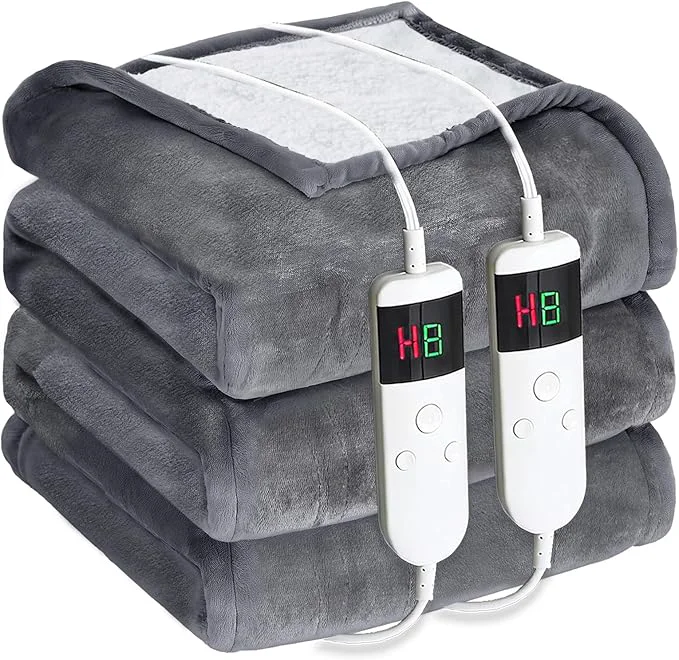 Convenient Electric Heated Blanket King Size 90 39 39 x100 39 39 – Dual-Control Heating Blanket Soft amp Warm Flannel 10-Level Temperature Control 8 Hours Auto Off Rapid Heating amp Overheat Protection Secure